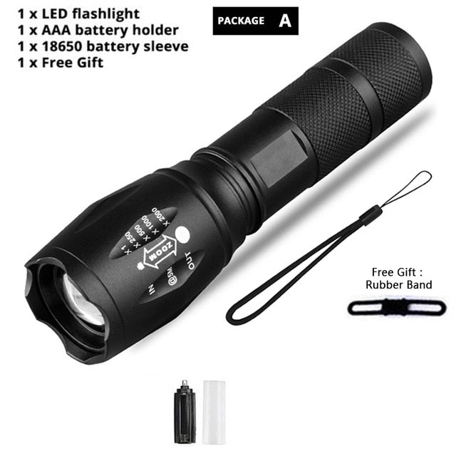 Z45 Led Flashlight Ultra Bright Waterproof MINI Torch T6/L2/V6 zoomable 5 Modes 18650 rechargeable Battery for camping tactical