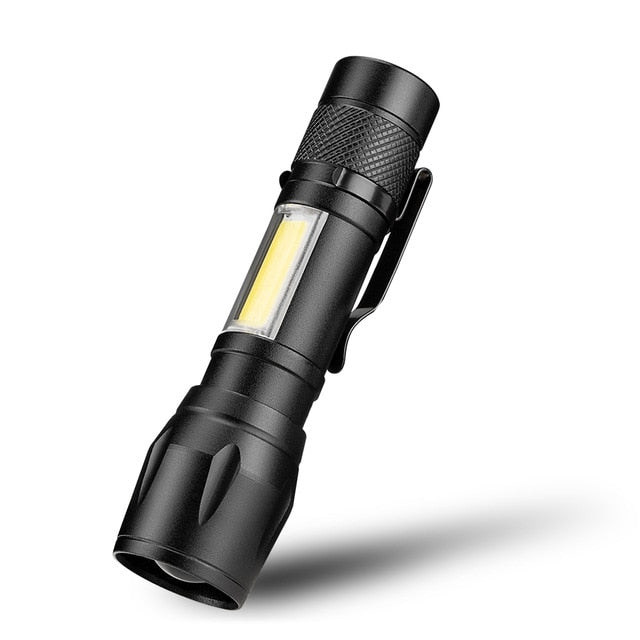 ZHIYU rechargable Portable LED Flashlight COB+XPE LED Torch Waterproof Camping Lantern Zoomable Focus Light Tactical Flashlight